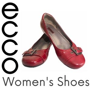 Ecco Red Women’s Slip On Flats Shoe US 7.5 EU 38